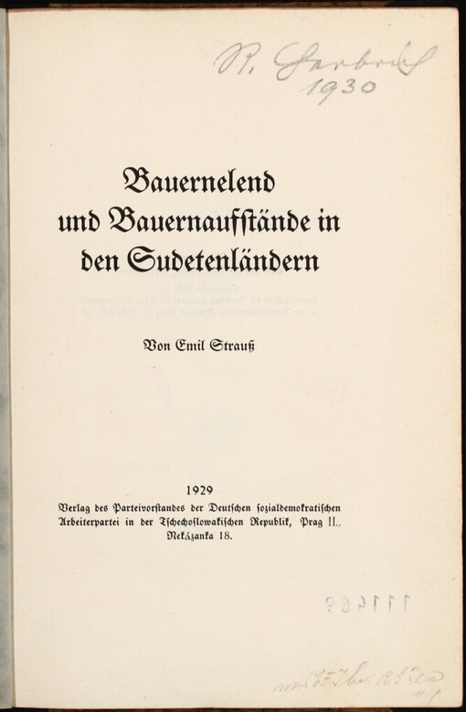 Bauernelend und Bauernaufstände in den Sudetenländern
