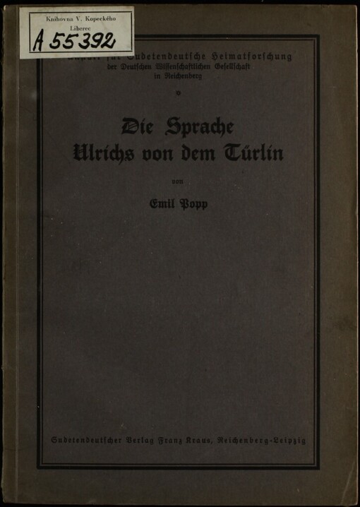 Die Sprache Ulrichs von dem Türlin