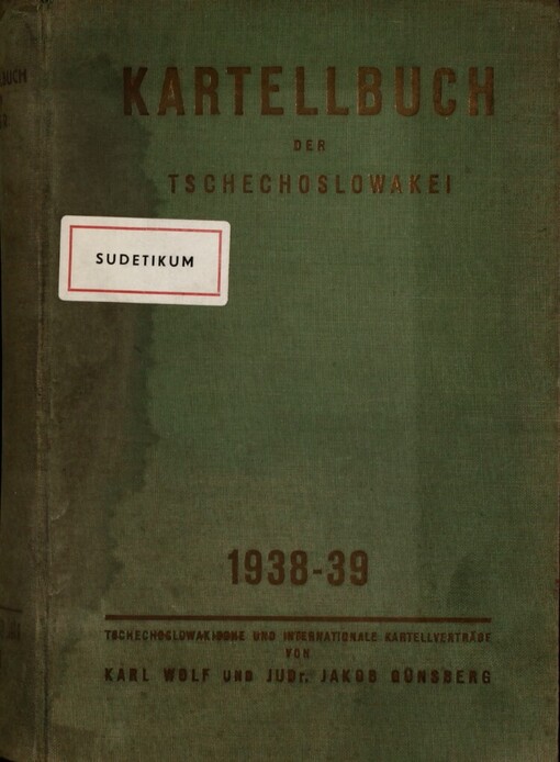 Kartellbuch der Tschechoslowakei ...