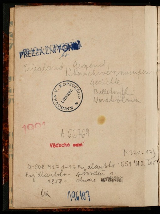 Dichtungen: Zum Besten der durch Überschwemmung berunglückten Bewohner des Friedländer Bezirkes : Eingeleitet mit einer Schilderung der Uiberschwemmung vom 1. u. 2. August 1858 u. einen historischen Rückblicke auf frühere ähnliche Ereignisse