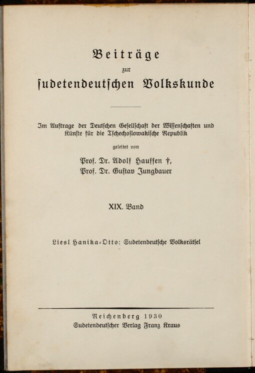 Sudetendeutsche Volksrätsel