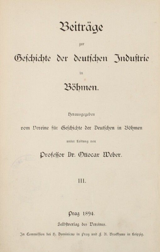 Die Entstehung der Porcellan- und Steingutindustrie in Böhmen