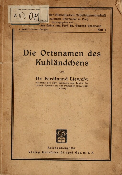 Die Ortsnamen des Kuhländchens