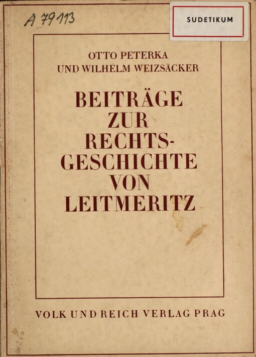 Beiträge zur Rechtsgeschichte von Leitmeritz