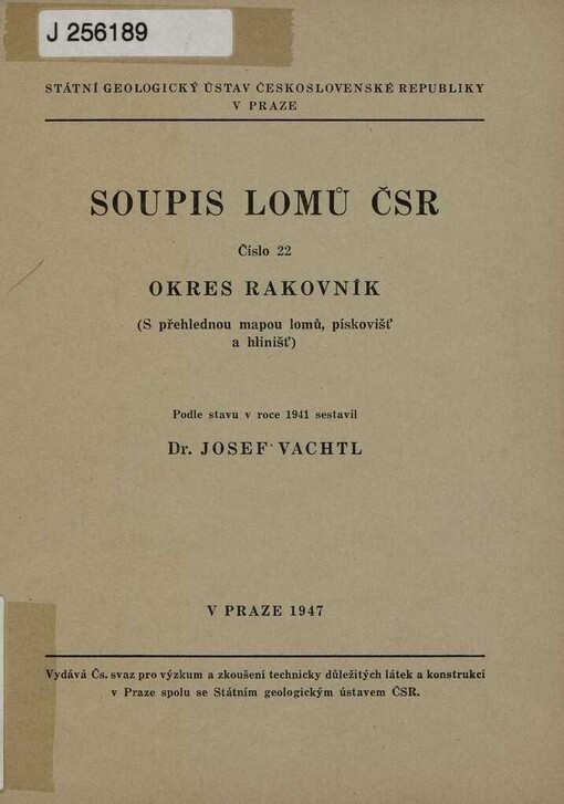 Soupis lomů ČSR.číslo 22,okres Rakovník