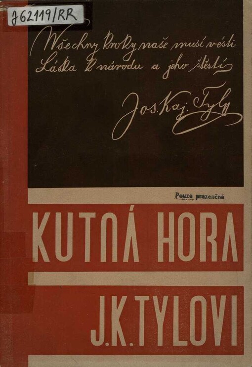 K památnému dni otevření Tylova divadla v Kutné Hoře dne 12. listopadu 1933
