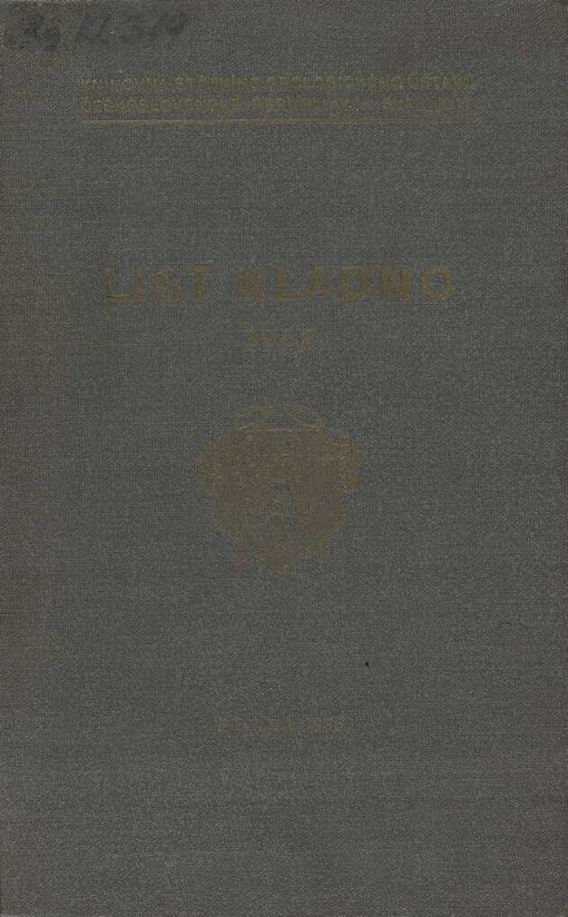 Vysvětlivky ke geologické mapě Československé republiky :list Kladno 3952 = [Erläuterungen zur geologischen Karte der Čechoslovakischen Republik : Blatt Kladno 3952 ... = Feuille de Kladno 3952 de la carte géologique de la République Tchécoslovaque : Notice explicative ...]