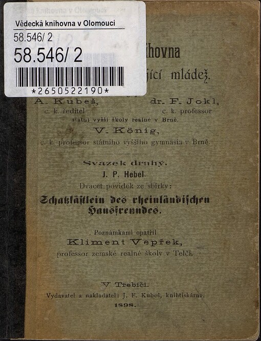 Dvacet povídek ze sbírky Schatzkästlein des rheinländischen Hausfreundes