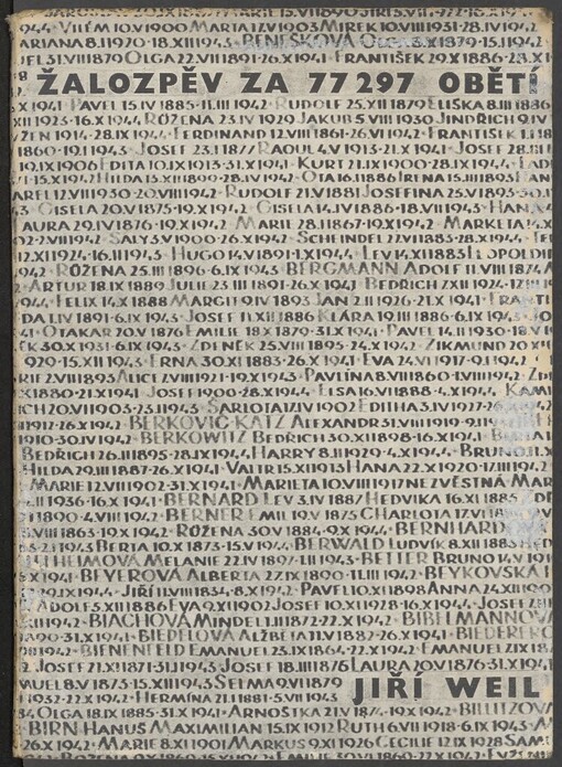 Žalozpěv za 77 297 obětí