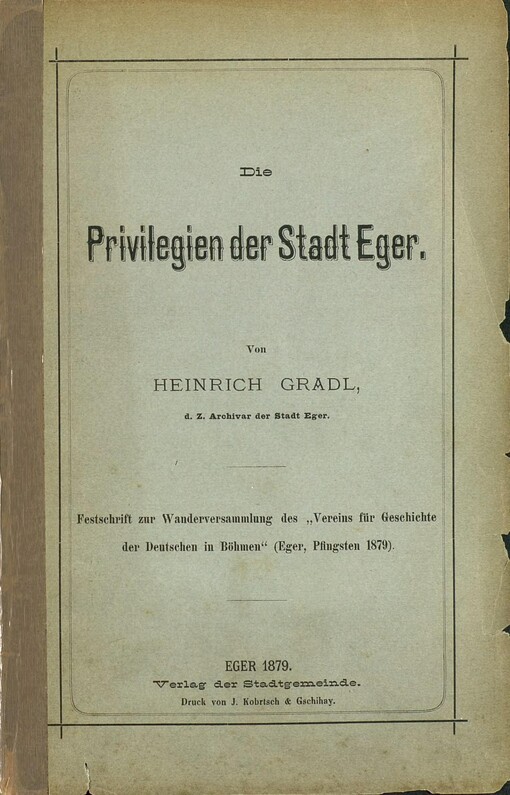 Die Privilegien der Stadt Eger