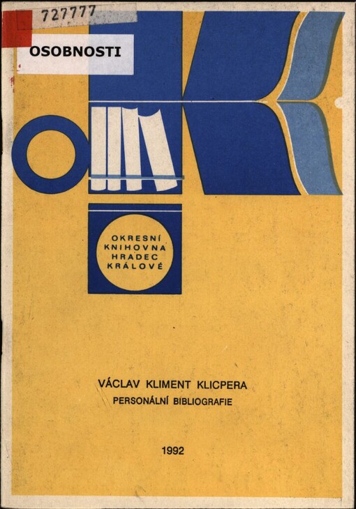 Václav Kliment Klicpera :Personální bibliografie k 200. výročí narození