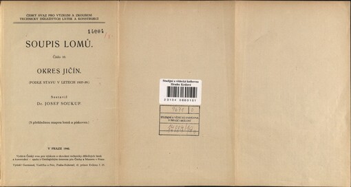 Soupis lomů.(podle stavu v letech 1937-39) /Čís. 10,Okres Jičín :