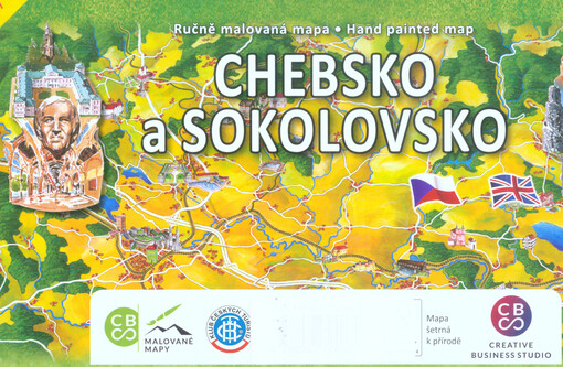Ručně malovaná mapa Chebsko a Sokolovsko = Hand painted map Chebsko a Sokolovsko