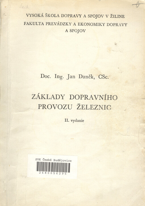 Základy dopravního provozu železnic