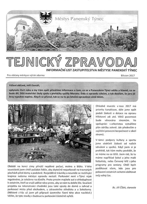 Tejnický zpravodaj : informační list zastupitelstva městyse Panenský Týnec