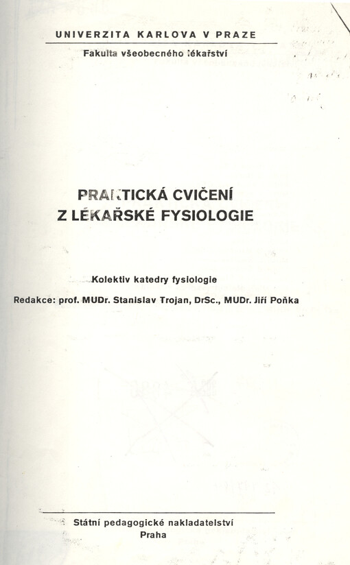 Praktická cvičení z lékařské fysiologie