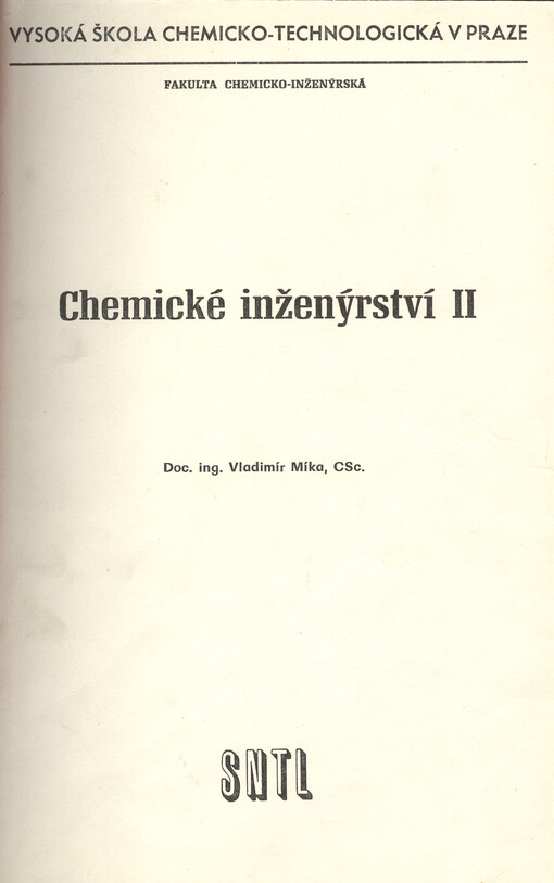 Chemické inženýrství II