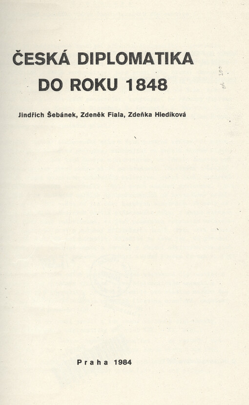 Česká diplomatika do roku 1848