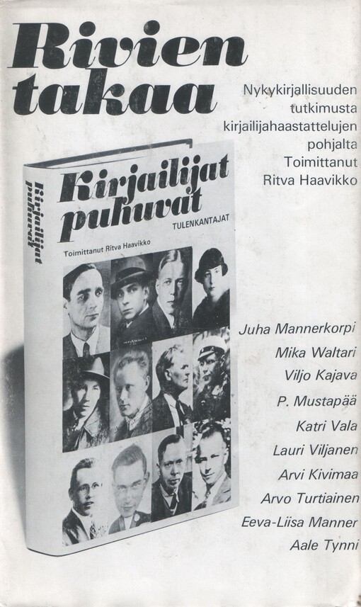 Rivien takaa :nykykirjallisuuden tutkimusta kirjailijahaastattelujen pohjalta