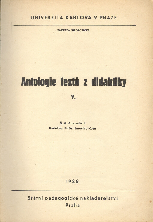 Antologie textů z didaktiky.V.