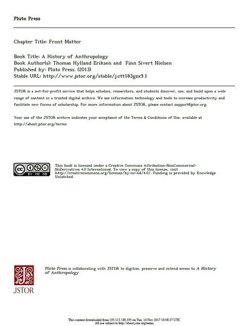 A history of anthropology