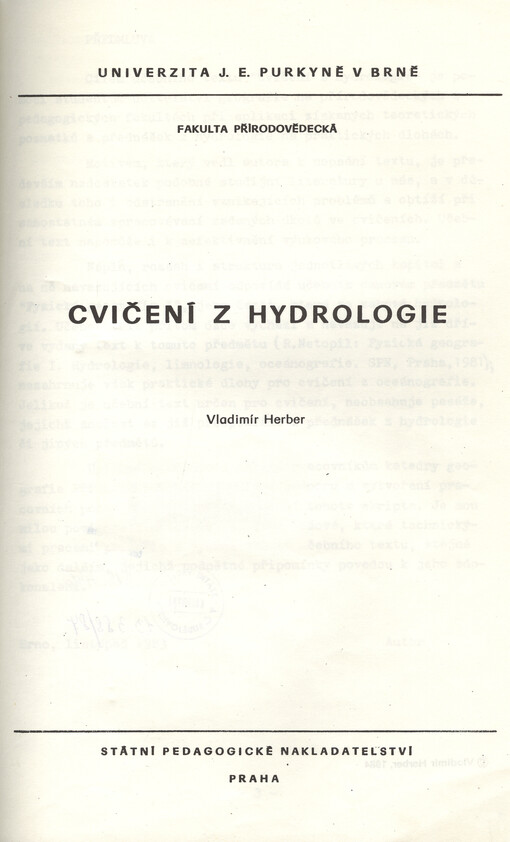 Cvičení z hydrologie