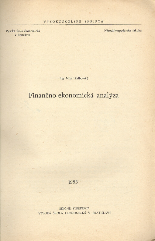 Finančno-ekonomická analýza