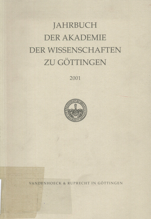 Jahrbuch der Akademie der Wissenschaften zu Göttingen für das Jahr 2001