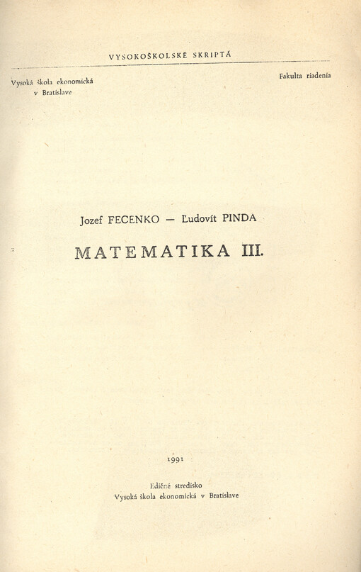 Matematika 3