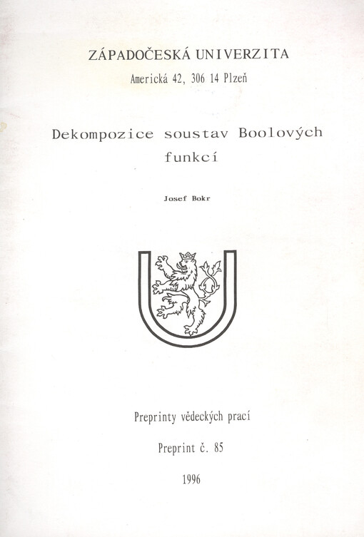 Dekompozice soustav Boolových funkcí