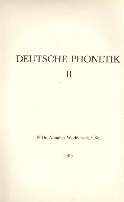 Deutsche phonetik. II