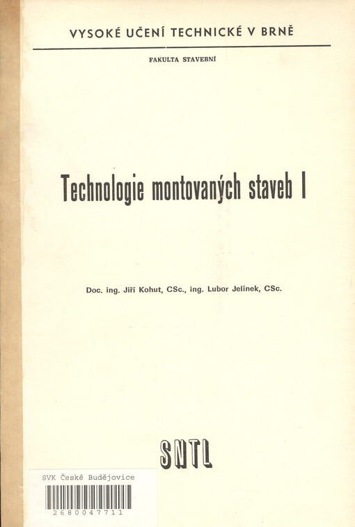 Technologie montovaných staveb I