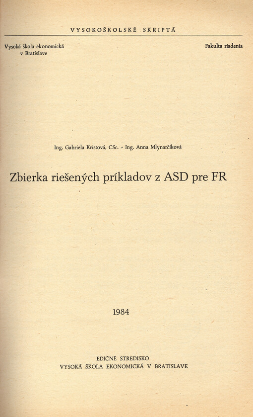 Zbierka riešených príkladov z ASD pre FR