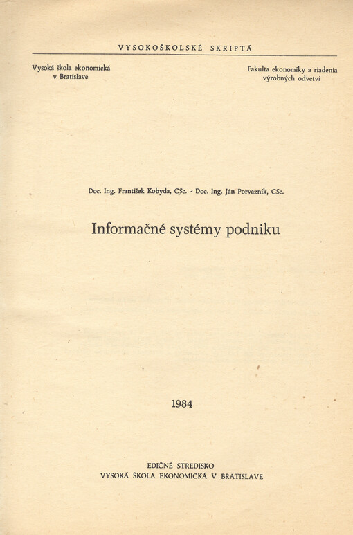 Informačné systémy podniku