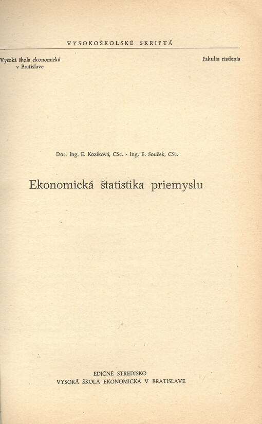 Ekonomická štatistika priemyslu