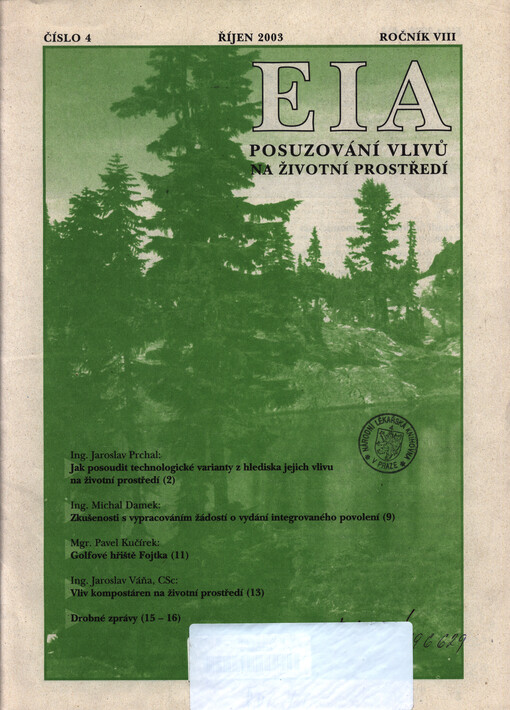 EIA : posuzování vlivů na životní prostředí