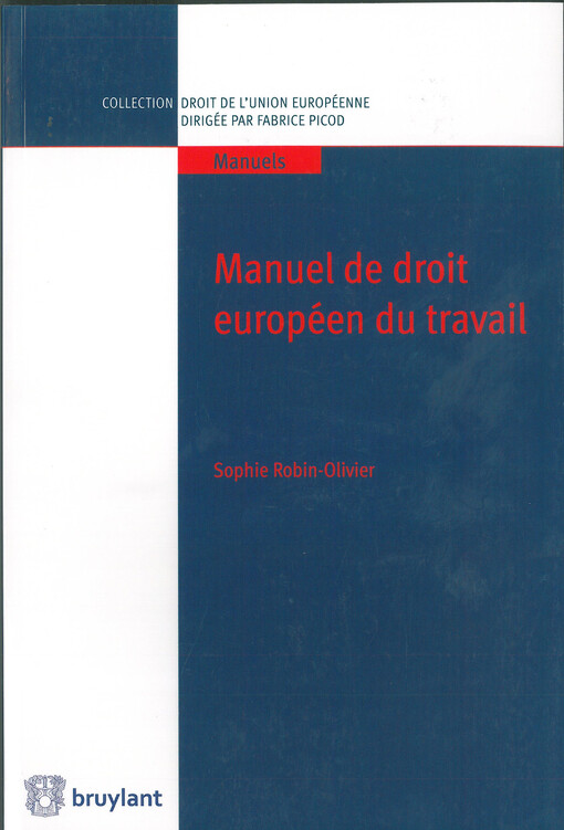 Manuel de droit européen du travail
