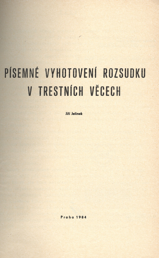 Písemné vyhotovení rozsudku v trestních věcech
