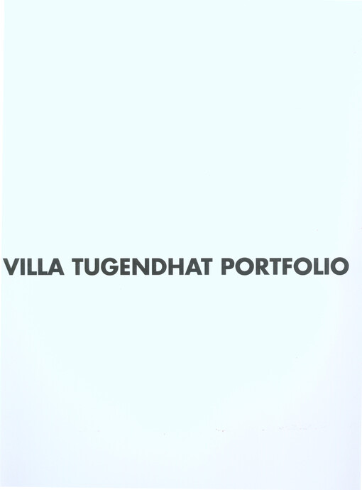 Villa Tugendhat Portfolio