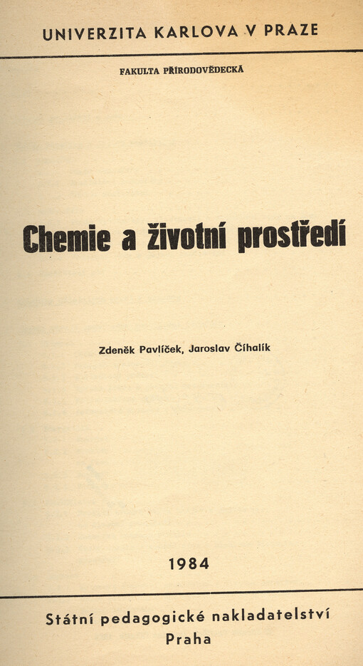 Chemie a životní prostředí