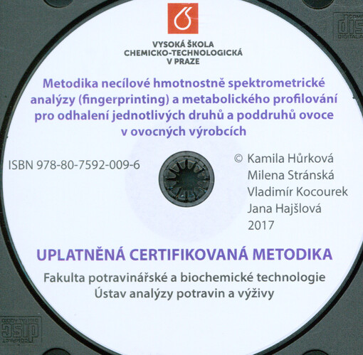 Metodika necílové hmotnostně spektrometrické analýzy (fingerprinting) a metabolického profilování pro odhalení jednotlivých druhů a poddruhů ovoce v ovocných výrobcích: uplatněná certifikovaná metodika