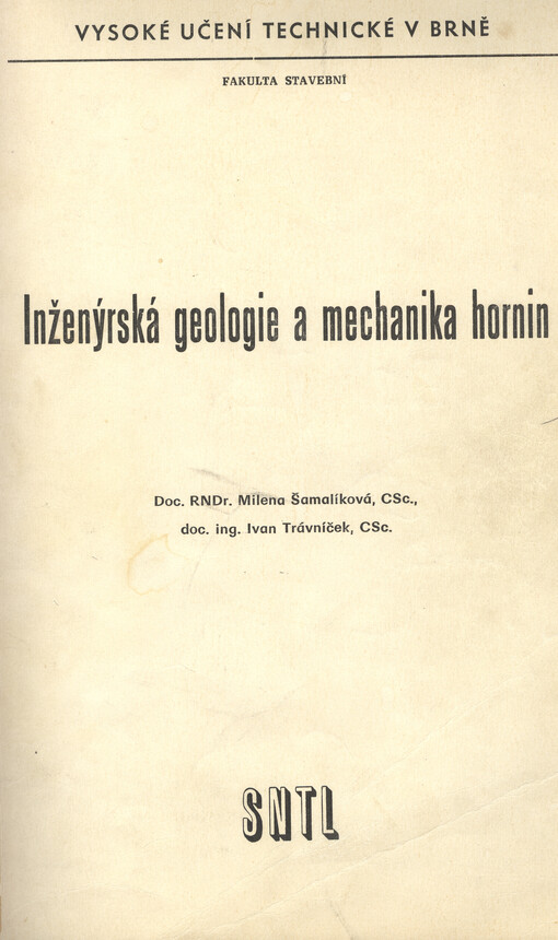 Inženýrská geologie a mechanika hornin