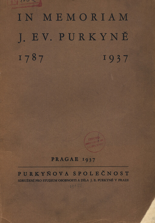 In memoriam Joh. Ev. Purkyně : 1787-1937