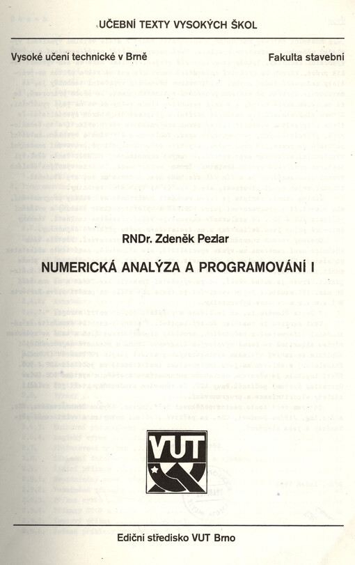 Numerická analýza a programování I
