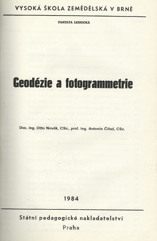 Geodézie a fotogrammetrie