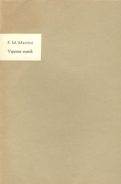 Vzpoura matek : novela