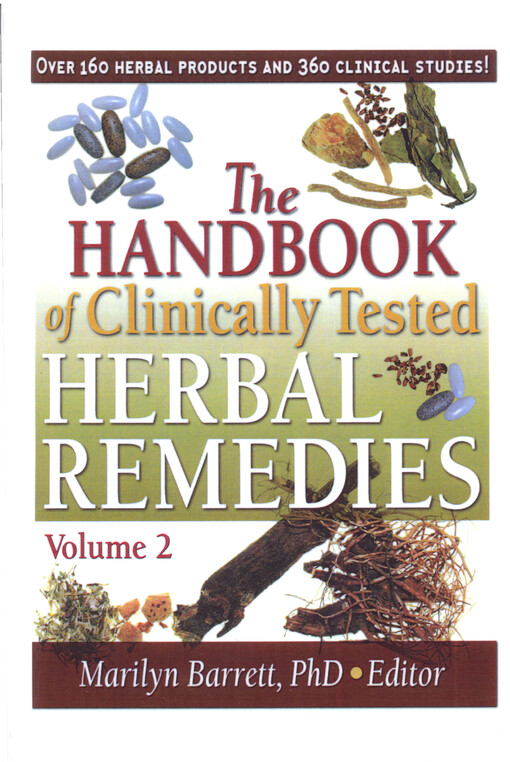 The handbook of clinically tested herbal remedies. Volume 2. Part III, Botanical profiles - product and clinical trial information (grape seed-valerian and herbal formulas)
