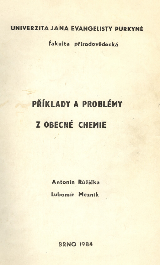 Příklady a problémy z obecné chemie