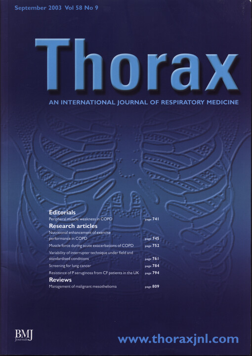 Thorax : an international journal of respiratory medicine