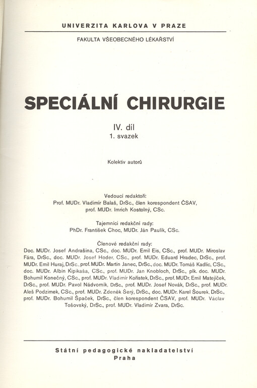 Speciální chirurgie.Díl 4, Sv.1,Břišní chirurgie, IV. díl.